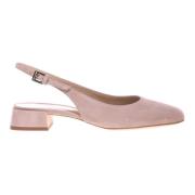 Nude suede slingback