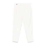 Hvite Tapered Chinos med Flap-lommer