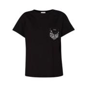 Lomme Rhinestone T-skjorte