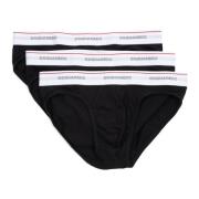 Ensfarget Briefs 3 Pakke Elastisk Midje