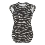 Svart Zebra Print Tank Top