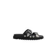 Sorte Studded Flate Sandaler