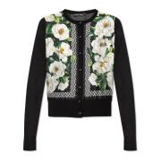 Cardigan med blomstermønster