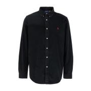 Svarte Corduroi Button Down Skjorter