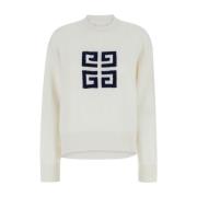 Hvit Crewneck Genser med 4G Logo