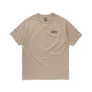 Beige Bomull Crew Neck Tee