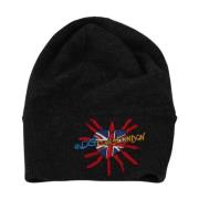 London Beanie Lue Grå Broderi