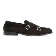 Brun Semsket Monk Strap Loafers