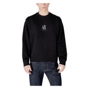 Sort Rund Hals Sweatshirt for Menn