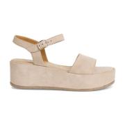 Beige Casual Open Flate Sandaler