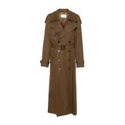 Dobbeltspent bomullstwill trenchcoat