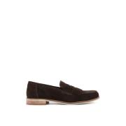 Stilige frynsede semskede penny loafers