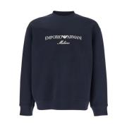 Blå Crewneck Sweatshirt med Maxi Logo