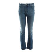 Slim Fit Blå Jeans for Menn