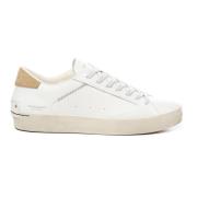 Vintage Skinn Sneakers Hvit Beige