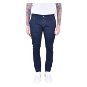 Skinny Fit Lav Midje Mørkeblå Jeans