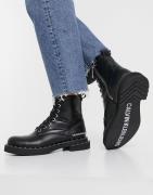 Calvin Klein Jeans nannie boots in black