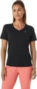 Asics Women's Race V-Neck SS Top Performance Black/Charcoal Grey