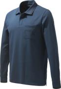 Beretta Men's Airmesh Polo Long Sleeve Blue Total Eclipse