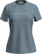 Icebreaker Women Merino 150 Tech Lite Ss Tee Sparkling Stars Flint Blu...