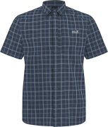 Jack Wolfskin Men's Norbo Short Sleeve Shirt Check Midnight Sky