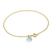 Enamel Ball Chain Icy Blue Armbånd 18 kt. Gullforgylt sølv B16G-69-Icy...