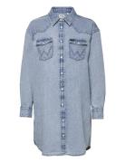 Denim Shirt Dress Kort Kjole Blue Wrangler