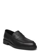 Slhblake Leather Penny Loafer Mokasiner Lave Sko Black Selected Homme