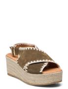 A4422 Sandal Med Hæl Espadrilles Khaki Green Billi Bi