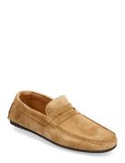 Slhsergio Suede Penny Driving Shoe B Mokasiner Lave Sko Brown Selected...