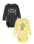 Gastronomic 2-Pack Body Bodies Long-sleeved Yellow Mini Rodini