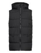 Hooded Quilted Vest Fôret Vest Black Tom Tailor