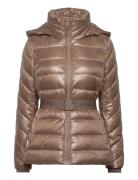 Ess Belted Padded Lw Jacket Fôret Jakke Brown Calvin Klein