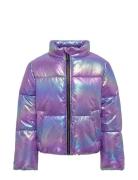 Kogceline Metallic Short Puffer Otw Fôret Jakke Purple Kids Only