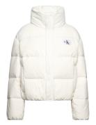 Down Soft Touch Label Puffer Fôret Jakke White Calvin Klein Jeans