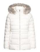 Tyra Down Jacket With Fur Fôret Jakke White Tommy Hilfiger