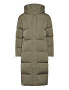 Longline Hooded Puffer Coat Fôret Kåpe Khaki Green Superdry