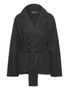 Belted Short Coat Ulljakke Jakke Black Gina Tricot