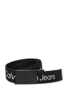 Canvas Logo Metallic Buckle Belt Belte Black Calvin Klein