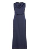 Viravenna Waterfall S/L Maxi Dress-Noos Maxikjole Festkjole Navy Vila