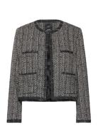 Trim Tweed Jacket Ulljakke Jakke Black Mango