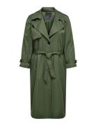 Carchloe Trenchcoat Single B.otw Trench Coat Kåpe Green ONLY Carmakoma