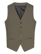 Mens Waistcoat For Suit Dressvest Khaki Green Lindbergh