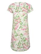 Nightdress Aop Flower Pink Nattkjole Green Lindex