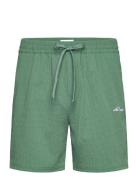 Stan Seersucker Swim Shorts 2.0 Badeshorts Green Les Deux