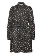 Mschnathasia Ladonna Shirt Dress Aop Kort Kjole Black MSCH Copenhagen