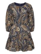 Paisley Cotton Voile Tiered Dress Kort Kjole Navy Lauren Ralph Lauren