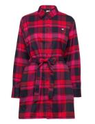 Tjw Check Mid Thigh Shirt Dress Dresses Shirt Dresses Red Tommy Jeans