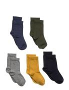 Socks 5P Sb Plain Fashion Col Sokker Strømper Multi/patterned Lindex