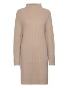 Kathora Knit Dress Knelang Kjole Beige Kaffe